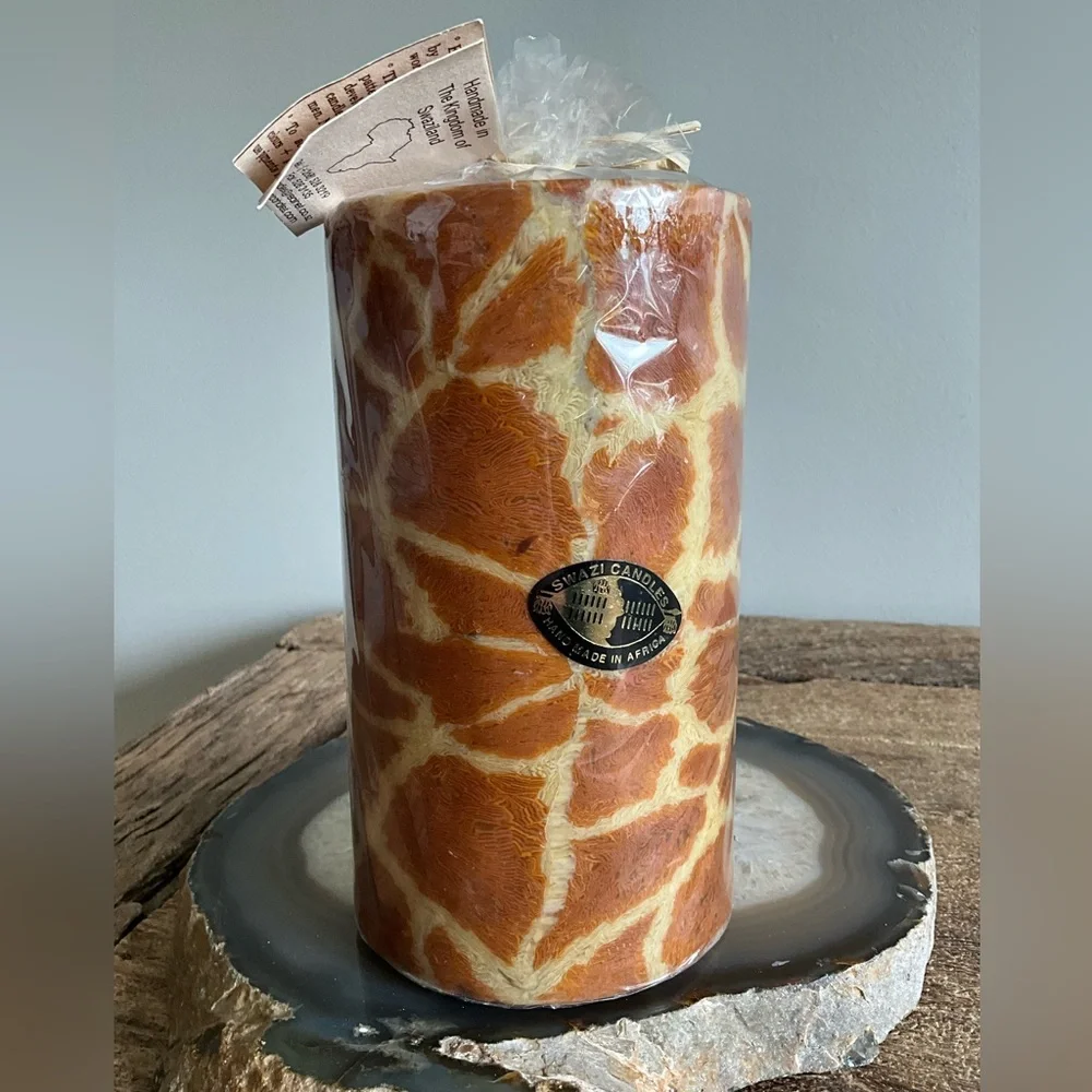 NEW Giraffe‎ Design Column Candle Nature Animal Handmade